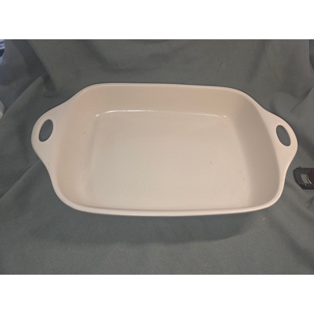 CorningWare Creations Stoneware 9x13 Baking Dish Sand Cream Tan Rectangular Pan